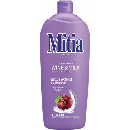 Mitia 1l tek.mýdlo Wine&Milk | Toaletní mycí prostředky - Tekutá mýdla - Bez dávkovače Mitia 1l tek.mýdlo Wine&Milk | Toaletní mycí prostředky - Tekutá mýdla - Bez dávkovače